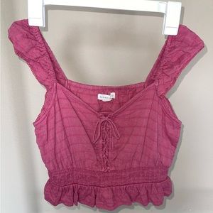 Lace up feminine crop top